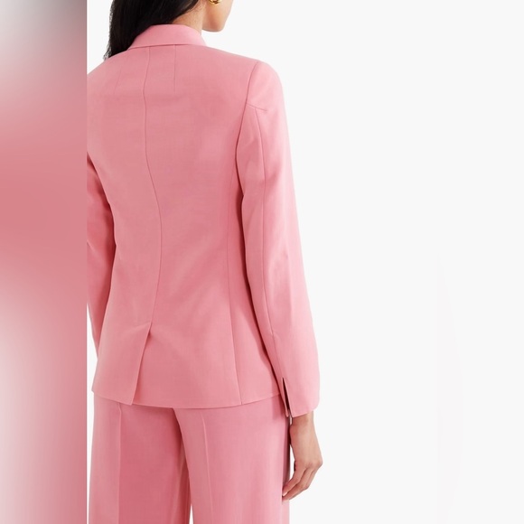 AKRIS Genaro double-breasted wool-blend blazer in clay Sz 4 - Picture 14 of 16